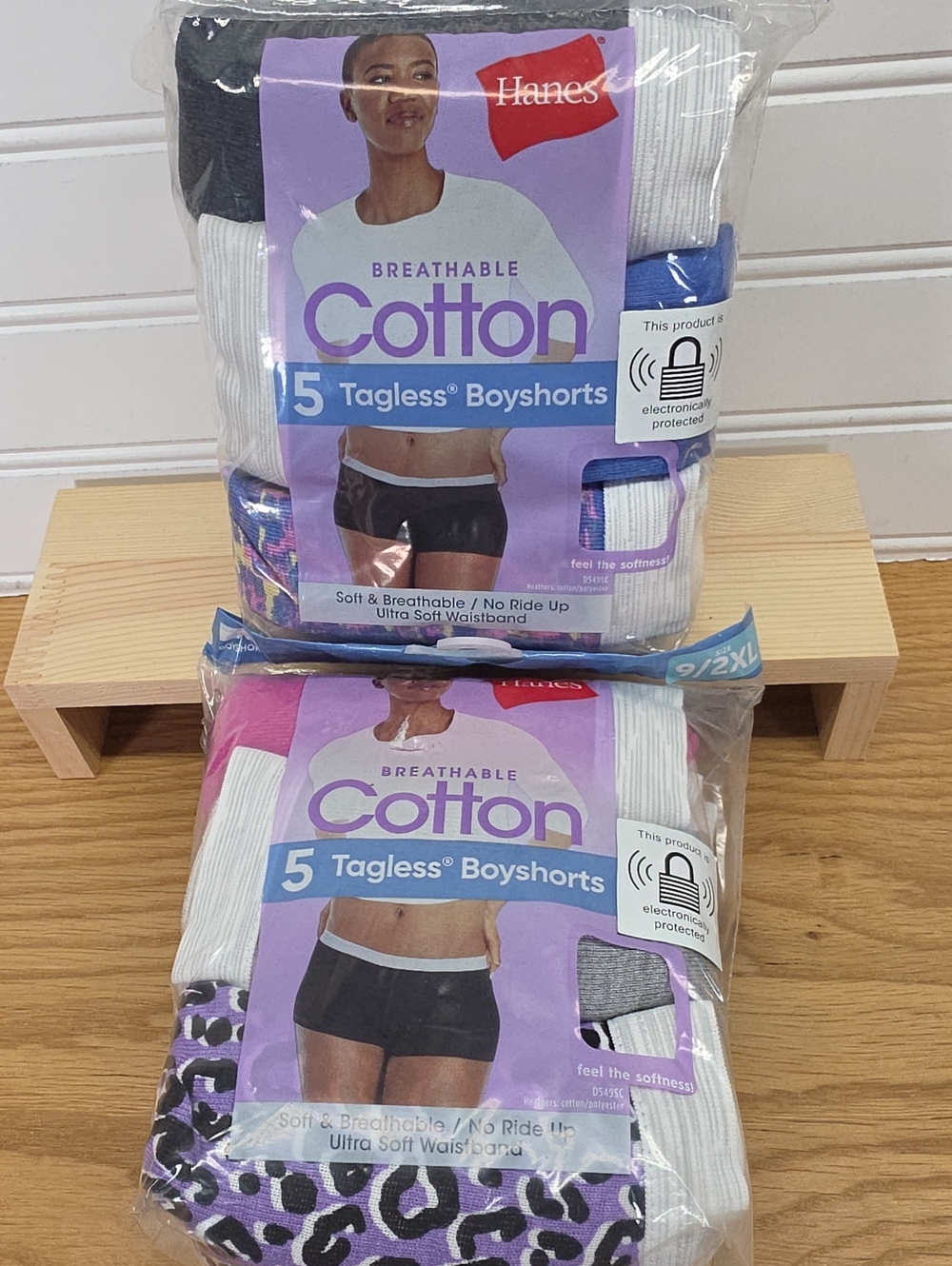 2 Hanes Women's Tagless Boyshorts Underware Variety 5 Pack NWT Size 9/2XL